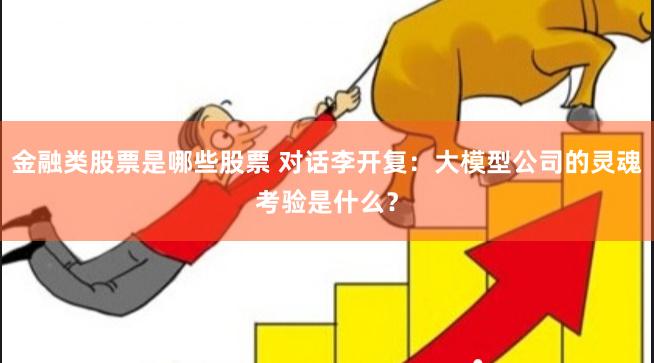 金融类股票是哪些股票 对话李开复：大模型公司的灵魂考验是什么？